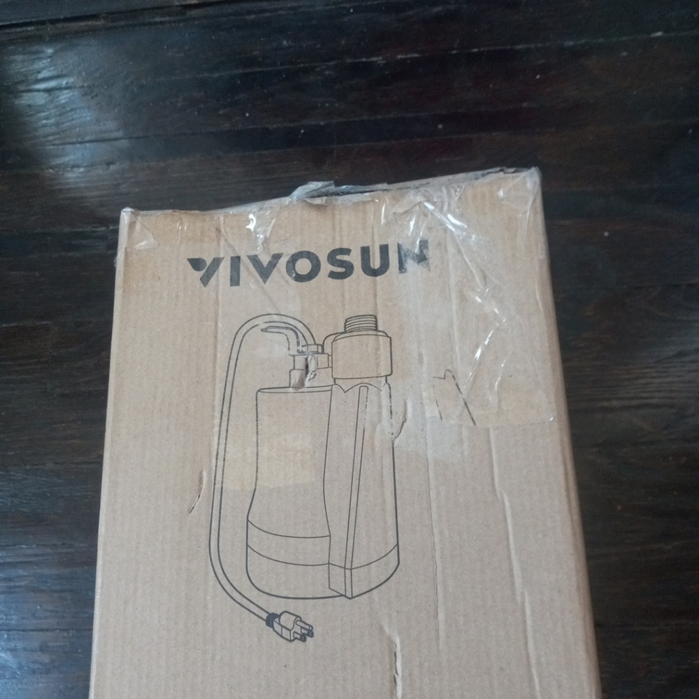 Vivosun 1/5 1380 GPH Utility Pump Sku Sp-003 Qty 1 Pc Open Box Used Color Black